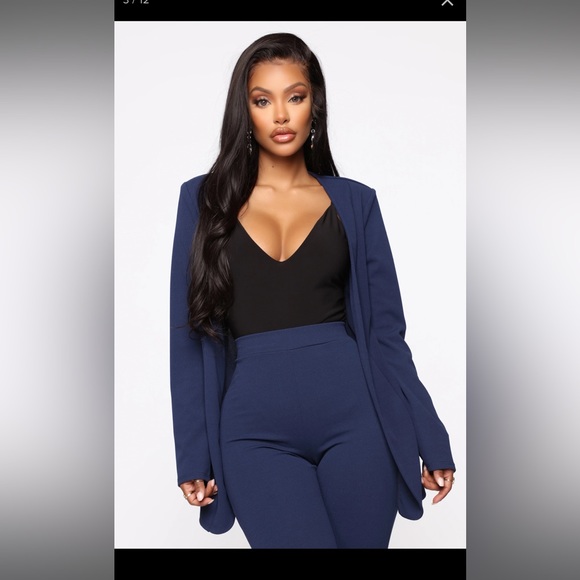 Fashion Nova Navy Suite Set - Picture 2 of 7